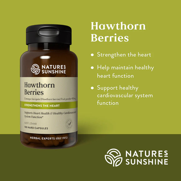 Nature's Sunshine Hawthorn Berry 450mg 100 Capsules
