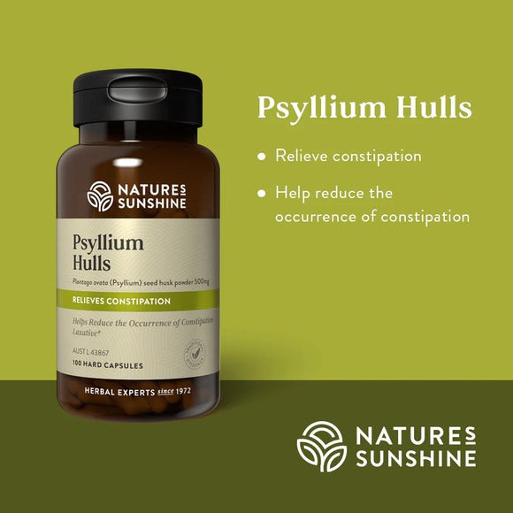 Nature's Sunshine Psyllium Hulls 500mg 100 Capsules