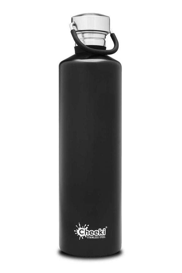 Cheeki Classic Single Wall Bottle Stainless Steel Matte Black 1 Litre