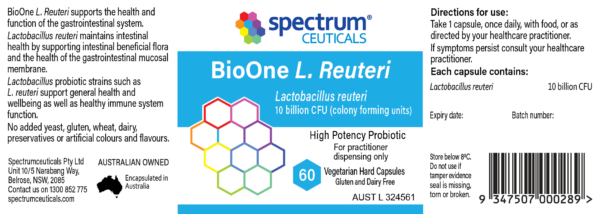 Spectrumceuticals Bio One L Reuterie 60 Capsules