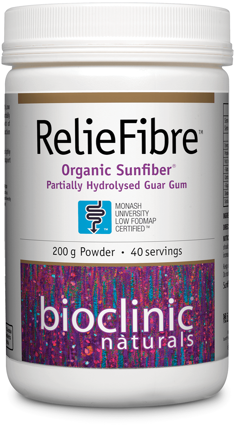 Bioclinic Naturals Reliefibre Organic Partially Hydrolysed Guar Gum Phgg 200g