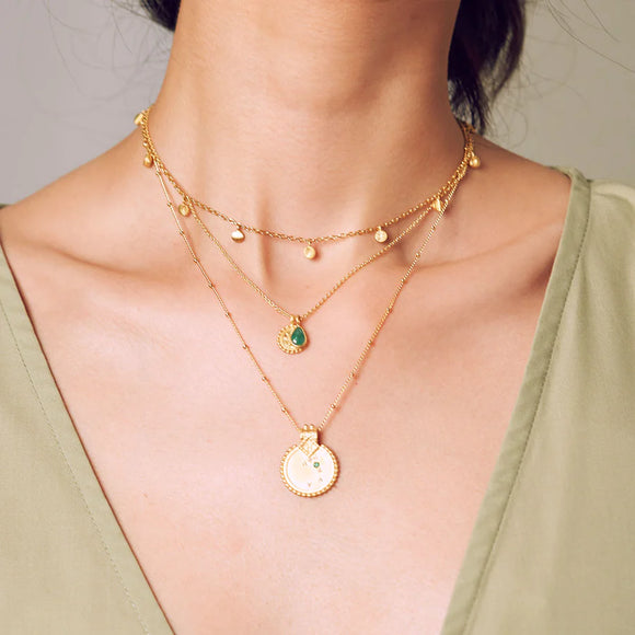 Satya Mandala Zodiac Taurus Emerald Necklace