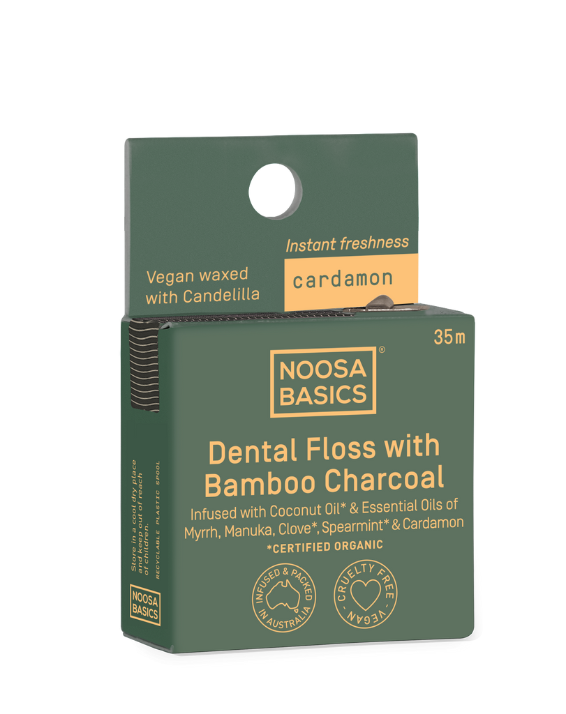 noosa basics dental floss bamboo charcoal 35 m
