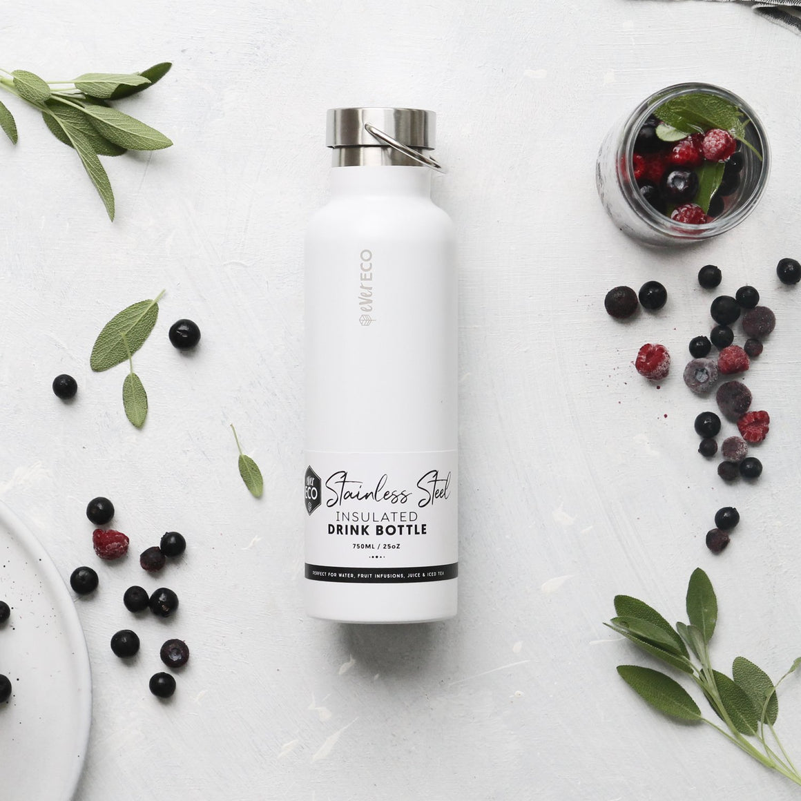 Ever Eco Insulated Drink Bottle White 750ml