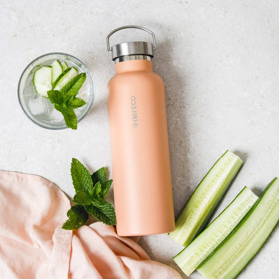 Ever Eco Stainless Steel Insulated Drink Bottle Peach 750ml