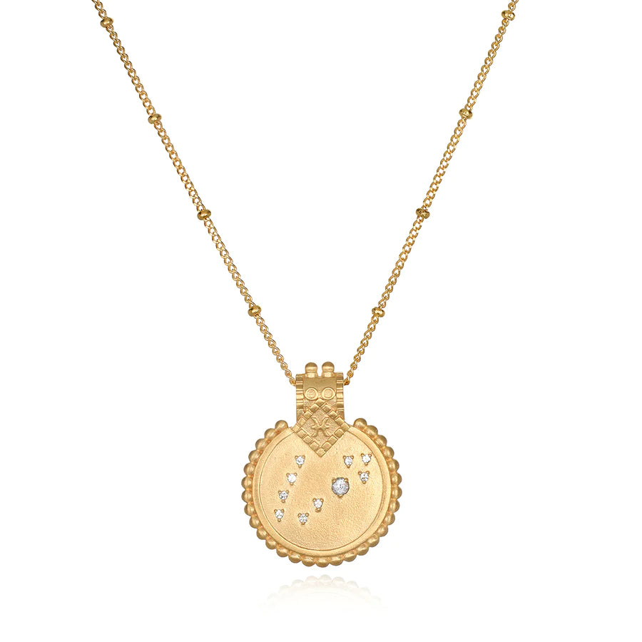 Satya Mandala Zodiac Pisces Aquamarine Necklace