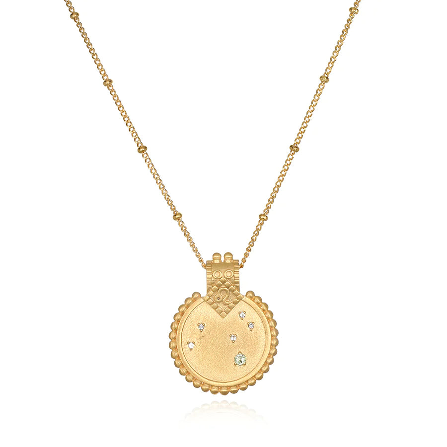 Satya Mandala Zodiac Leo Peridot Necklace
