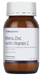Metagenics Meta Zinc With Vitamin C Raspberry 114g