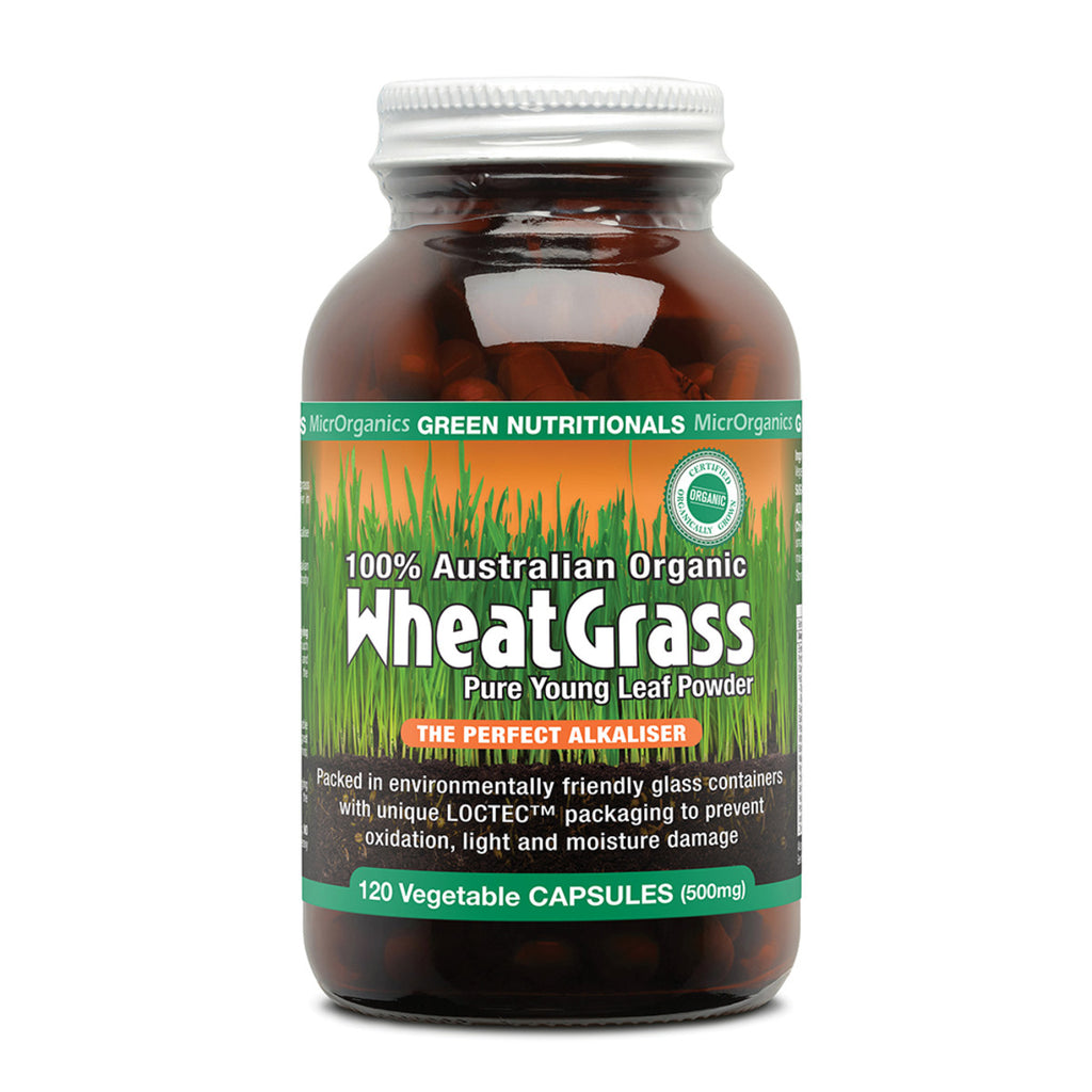 Green Nutritionals Organic Wheat Grass 120 Capsules