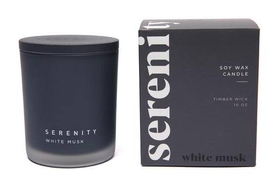 Serenity Soy Wax Candle White Musk 10oz