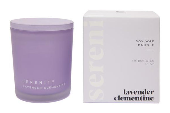 Serenity Soy Wax Candle Lavender Clementine 10oz