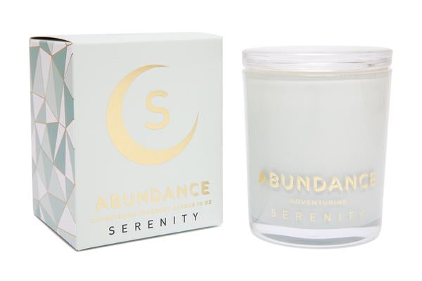 Serenity Soy Wax Crystal Candle - Abundance - Aventurine 10oz