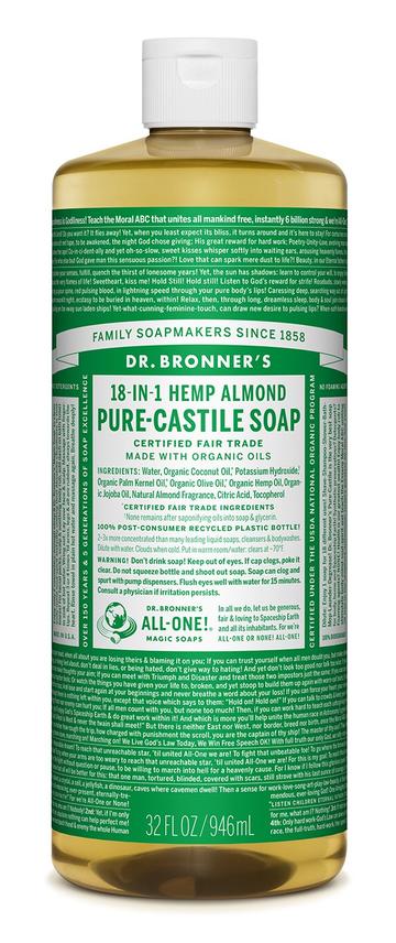 Dr Bronners Liquid Castile Almond 946ml