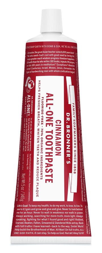 Dr Bronners All One Toothpaste Cinnamon 140g