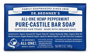 Dr Bronners Bar Soap Peppermint 140g