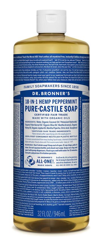 Dr Bronners Liquid Castile Peppermint 946ml