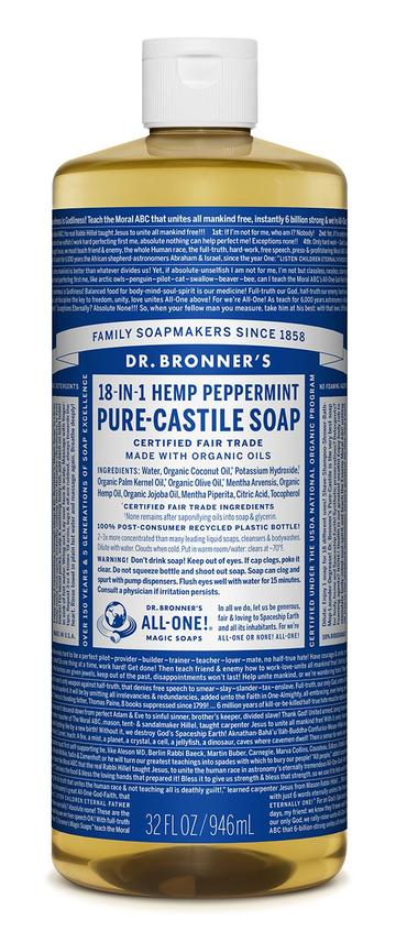 Dr Bronners Liquid Castile Peppermint 946ml