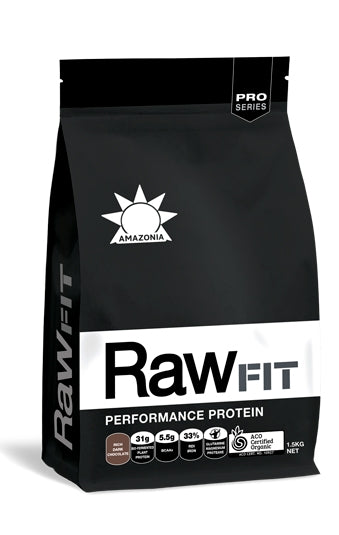 Amazonia Raw Fit Performance Protein Rich Dark Chocolate 450g