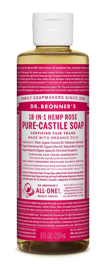Dr Bronners Liquid Castile Rose 237ml