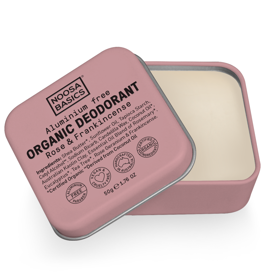 Noosa Bacics Organic Deodorant Cream Rose And Frankincense 50g