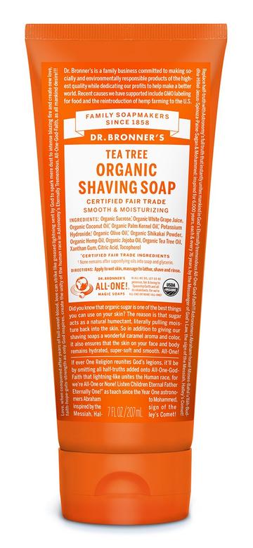 Dr Bronners Shaving Soap Gel Tea Tree 207ml
